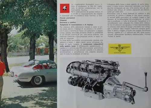 Lamborghini 350 GT Modellprogramm 1964 Automobilprospekt (6534)