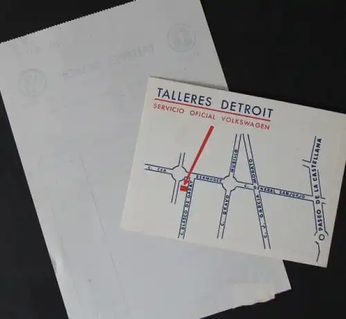 Volkswagen Modellprogramm 1953 "Talleres, Detroit - Madrid" Automobil-Servicekonvolut (6515)