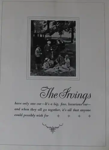 Marmon Little 8 Modellprogramm 1927 "The story of the Irving Family" Automobilprospekt (6740)