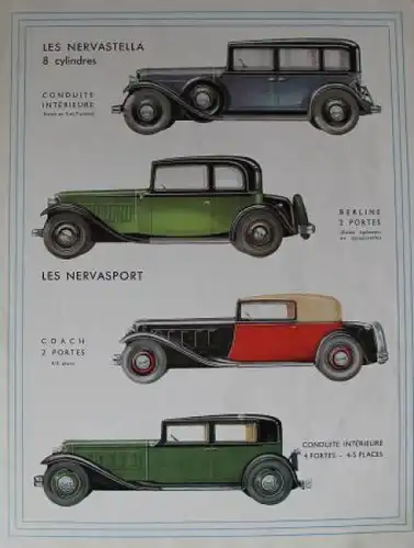 Renault Stella Modellprogramm 1932 Automobilprospekt (6783)