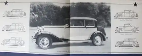 Renault Nervastella 8 Cylindres Modellprogramm 1930 Automobilprospekt (6787)