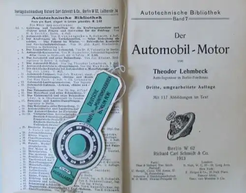 Lehmbeck "Der Automobil-Motor" Fahrzeugtechnik 1913 (6847)