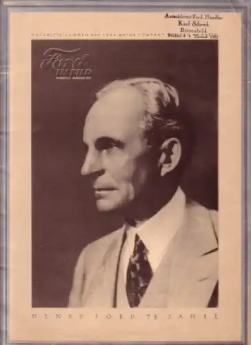 "Ford im Bild - Henry Ford 75 Jahre" Firmen-Magazin 1938 (6903)