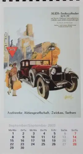 Audi  2003 Jahreskalender-Aufsteller historische Automotive (7045)