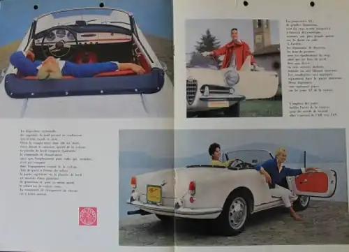 Alfa Romeo Giulietta Spider Veloce Modellprogramm 1960 Automobilprospekt (7451)