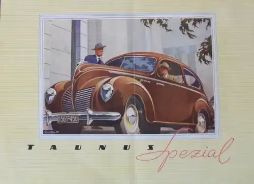 Ford Taunus Spezial Modellprogramm 1950 Reuters-Motive Automobilprospekt (7453)