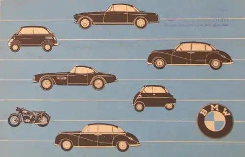 BMW Modellprogramm 1958 Automobilprospekt (7439)