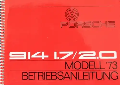 Porsche VW 914 2.0 Betriebsanleitung 1973 (7484)