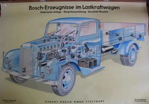 Bosch Werbeplakat 1955 "Bosch-Erzeugnisse im Lastkraftwagen" (7410)