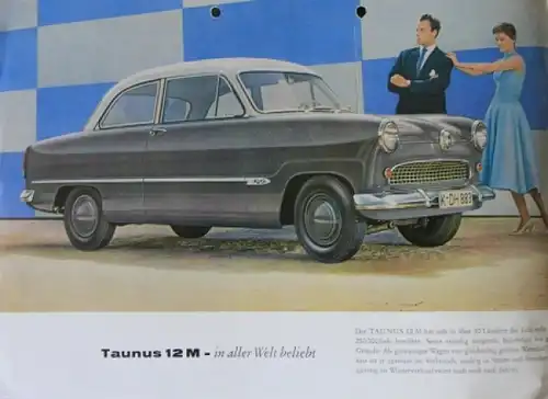 Ford Taunus 12 M Modellprogramm 1955 Automobilprospekt (7105)