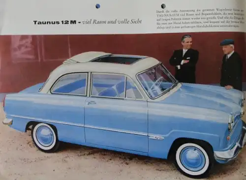 Ford Taunus 12 M Modellprogramm 1955 Automobilprospekt (7105)