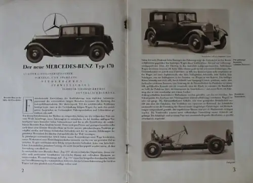 Mercedes-Benz 170 Modellprogramm 1931 "Der neue Mercedes" Automobilprospekt (7511)