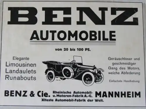 Mercedes Daimler-Motoren-Gesellschaft Modellprogramm 1914 Automobilprospekt (7508)