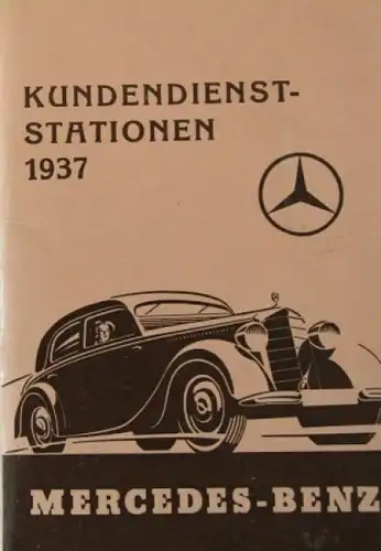 Mercedes-Benz Kundendienst-Stationen 1937 Automobilprospekt (7549)