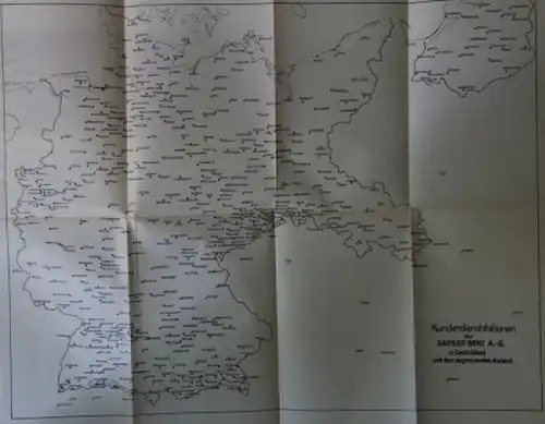 Mercedes-Benz Kundendienst-Stationen 1937 Automobilprospekt (7549)