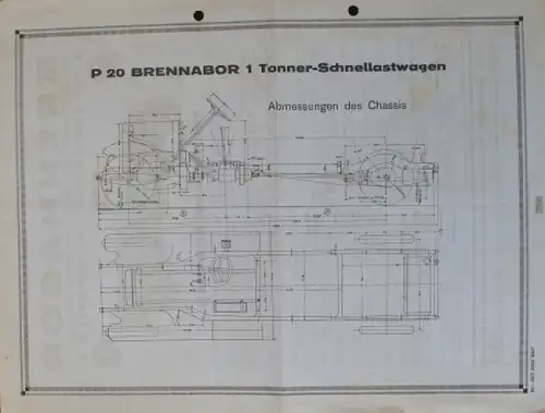 Brennabor 1 Tonner P 20 Schnelllastwagen Modellprogramm 1927 Lastwagenprospekt (7730)