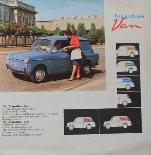 Autobianchi Bianchina Van Modellprogramm 1962 Automobilprospekt (7891)