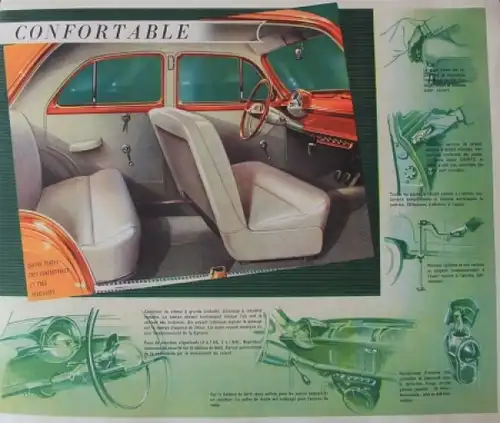 Simca Aronde Modellprogramm 1953 Automobilprospekt (7981)