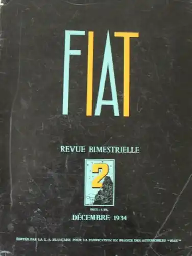 "Fiat Revue Bimestrielle" FIAT-Firmenmagazin 1934 (8025)