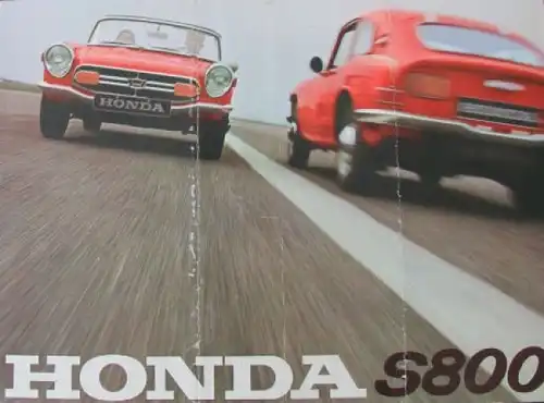 Honda S 800 Coupe Cabriolet Modellprogramm 1967 Automobilprospekt (8156)