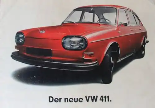 Volkswagen 411 Modellprogramm 1968 "Der neue 411" Automobilprospekt (8255)