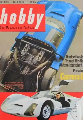 "Hobby - Das Magazin der Technik" 1966 Porsche Carrera 6 Technik-Magazin (8397)