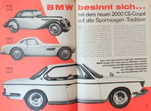 "Hobby - Das Magazin der Technik" 1965 BMW 2000 CS Technik-Magazin (8436)