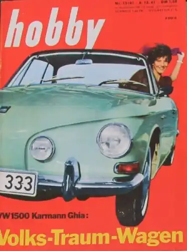 "Hobby - Das Magazin der Technik" 1961 Volkswagen 1500 Karmann-Ghia Technik-Magazin (8448)