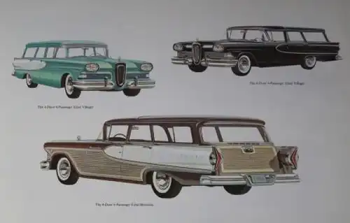 Edsel Ford Station Wagons Modellprogramm 1958 Automobilprospekt (0182)