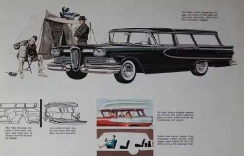 Edsel Ford Station Wagons Modellprogramm 1958 Automobilprospekt (0182)