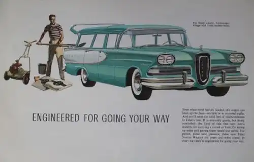 Edsel Ford Station Wagons Modellprogramm 1958 Automobilprospekt (0182)