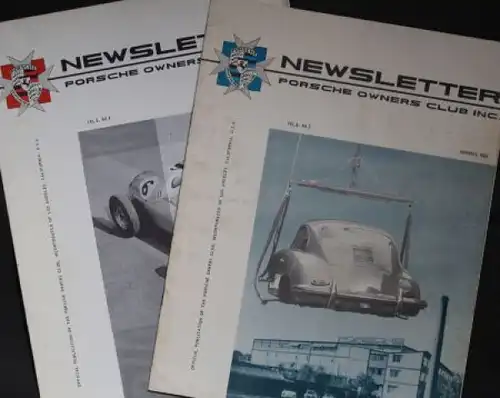 "Porsche Newsletter" 1960 Porsche-Owners-Club Magazin zwei Ausgaben (0205)