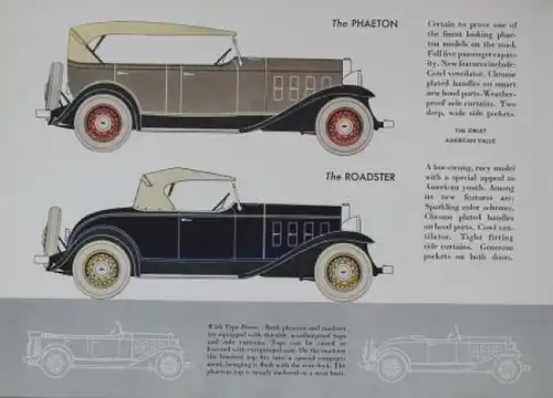 Chevrolet Six Modellprogramm 1931 "The great American Value" Automobilprospekt (0149)