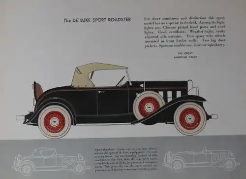 Chevrolet Six Modellprogramm 1931 "The great American Value" Automobilprospekt (0149)