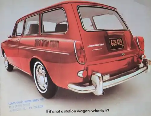 Volkswagen 1600 Kombi Modellprogramm 1968 "If it's not a station wagon" Automobilprospekt (0217)