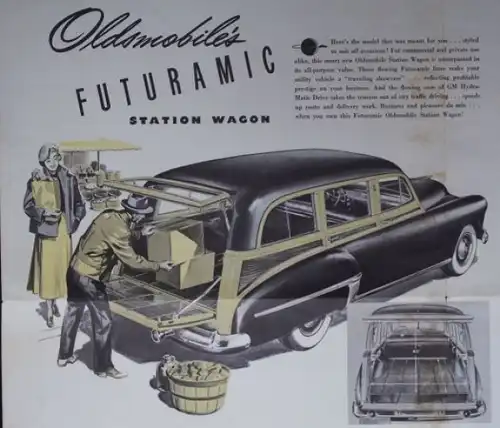 Oldsmobile Futuramic Station Wagon Modellprogramm 1949 Automobilprospekt (0223)