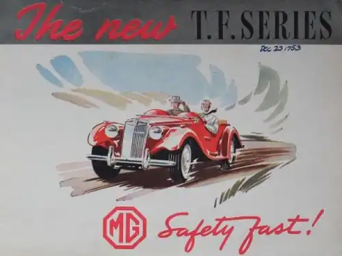 MG TF Modellprogramm 1953 "The new T.F. Series" Automobilprospekt (0224)