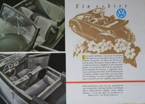 Volkswagen Käfer Cabriolet Modellprogramm 1952 Reuters-Motive Automobilprospekt (0264)