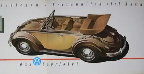 Volkswagen Käfer Cabriolet Modellprogramm 1952 Reuters-Motive Automobilprospekt (0264)