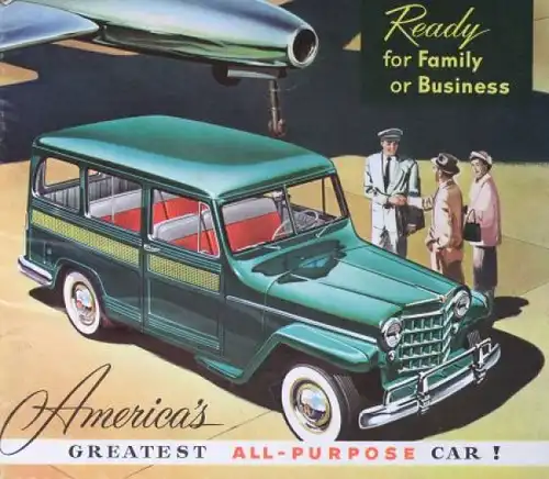 Willys DeLuxe Station Wagon Modellprogramm 1950 Automobilprospekt (0282)