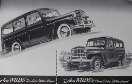 Willys Aero Modellprogramm 1954 "Confidential" Automobilprospekt (0312)