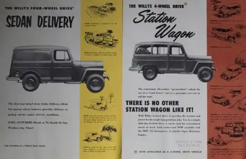 Willys Jeep Modellprogramm 1955 Angebotsmappe mit 5 Prospekten (0320)