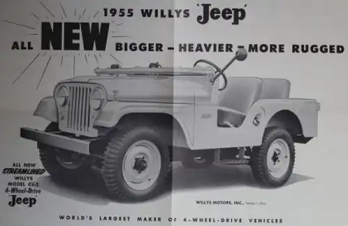Willys Jeep Modellprogramm 1955 Angebotsmappe mit 5 Prospekten (0320)