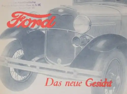 Ford A Modellprogramm 1930 "Das neue Gesicht" Automobilprospekt (0324)