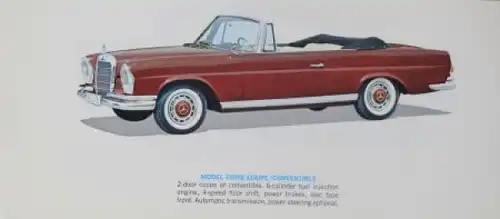 Mercedes-Benz Modellprogramm 1969 "Passenger Cars" Automobilprospekt (0243)