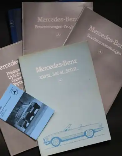 Mercedes-Benz 280 SL - 500 SL Modellprogramm 1982 Angebotsmappe mit 6 Prospekten in Originalordner (0077)