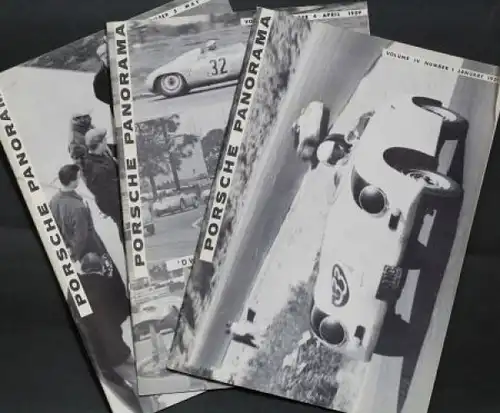 "Porsche Panorama" 1959 Porsche-Firmenmagazin drei Ausgaben (0112)