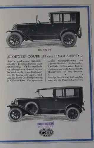 Stoewer Modellprogramm 1925 Automobilprospekt (0116)