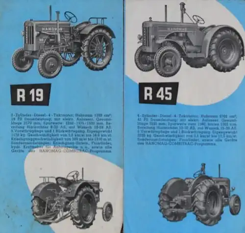 Hanomag Combitrac R12 - R45 Modellprogramm 1948 Traktorprospekt (0127)