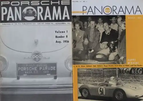 "Porsche Panorama" 1956/61 Porsche-Firmenmagazin zwei Ausgaben (0145)